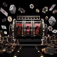 Ilustrasi slot online dengan tema neon yang seru